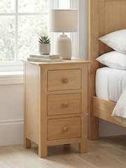 Windward Home Natural Meadow 3 Drawer Bedside Table - Image 1 of 6