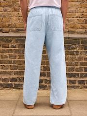 Light Blue Baggy Fit Elasticated Waist Drawstring Jeans - Image 4 of 11