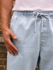 Light Blue Baggy Fit Elasticated Waist Drawstring Jeans - Image 5 of 11