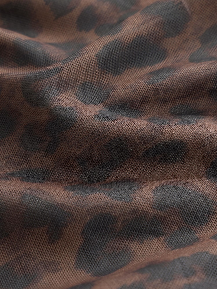 Rockett St George Animal Print Mesh Top - Image 8 of 8