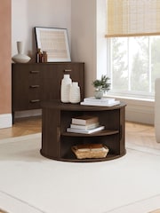 Birlea Walnut Axel Round Storage Coffee Table - Image 2 of 8