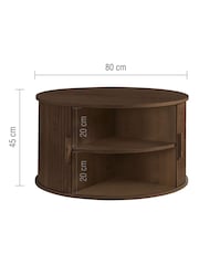 Birlea Walnut Axel Round Storage Coffee Table - Image 3 of 8