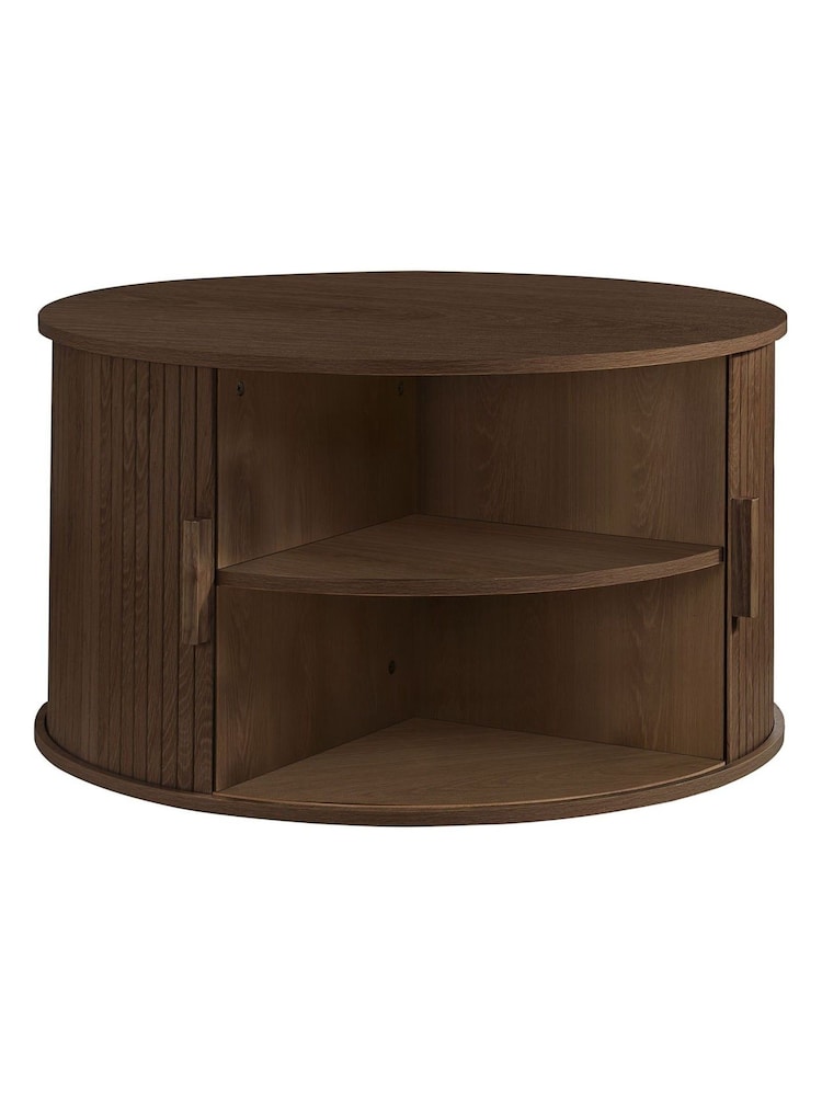 Birlea Walnut Axel Round Storage Coffee Table - Image 8 of 8