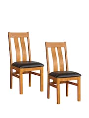Windward Home Set of 2 Brown Sorrel Twin Slat Dining Chairs - Image 1 of 3