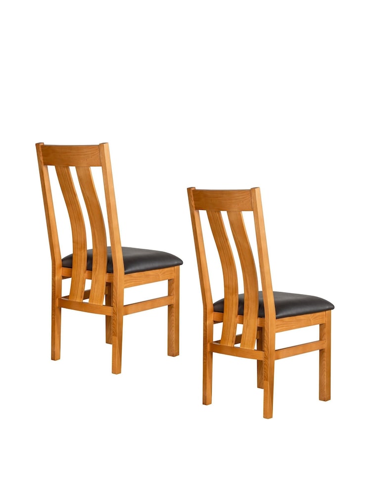 Windward Home Set of 2 Brown Sorrel Twin Slat Dining Chairs - Image 2 of 3 Windward Home Set of 2 Brown Sorrel Twin Slat Dining Chairs - Image 2 of 3