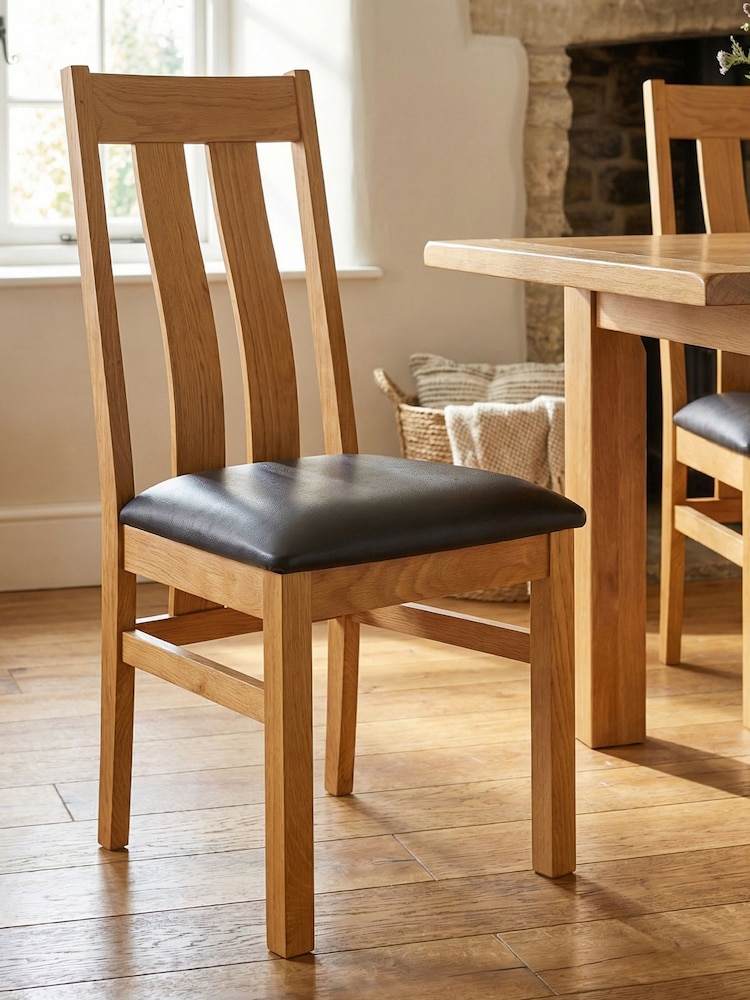 Windward Home Set of 2 Brown Sorrel Twin Slat Dining Chairs - Image 3 of 3 Windward Home Set of 2 Brown Sorrel Twin Slat Dining Chairs - Image 3 of 3