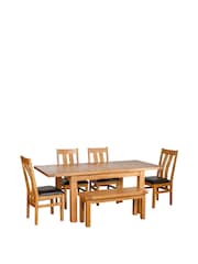 Windward Home Brown Sorrel Large Extending 46 Seater Dining Table With 2 Leaves - Image 4 of 7