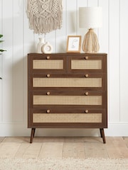 Birlea Walnut Croxley 5 Drawer Chest - Image 1 of 6