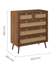 Birlea Walnut Croxley 5 Drawer Chest - Image 3 of 6