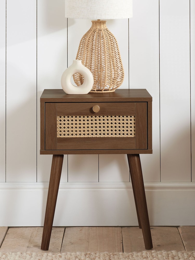 Birlea Walnut Croxley 1 Drawer Bedside - Image 1 of 7