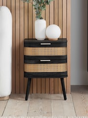 Birlea Black Noah 2 Drawer Bedside Table - Image 1 of 8
