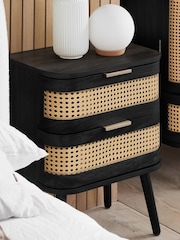 Birlea Black Noah 2 Drawer Bedside Table - Image 2 of 8