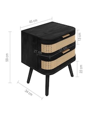 Birlea Black Noah 2 Drawer Bedside Table - Image 3 of 8