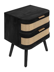 Birlea Black Noah 2 Drawer Bedside Table - Image 7 of 8