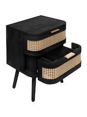 Birlea Black Noah 2 Drawer Bedside Table - Image 8 of 8