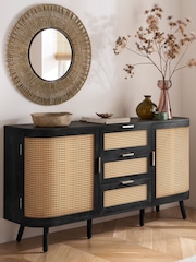 Birlea Black Noah 2 Door 3 Drawer Sideboard - Image 1 of 9