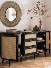 Birlea Black Noah 2 Door 3 Drawer Sideboard - Image 2 of 9