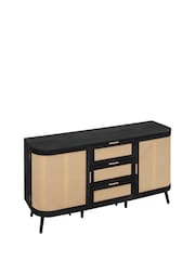 Birlea Black Noah 2 Door 3 Drawer Sideboard - Image 7 of 9