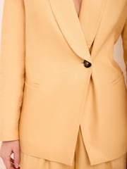 Mint Velvet Yellow Linen Single Breasted Blazer - Image 3 of 8