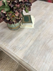 Kirei Home Whitewashed Hand Carved Mango Wood Coffee Table - Image 3 of 6