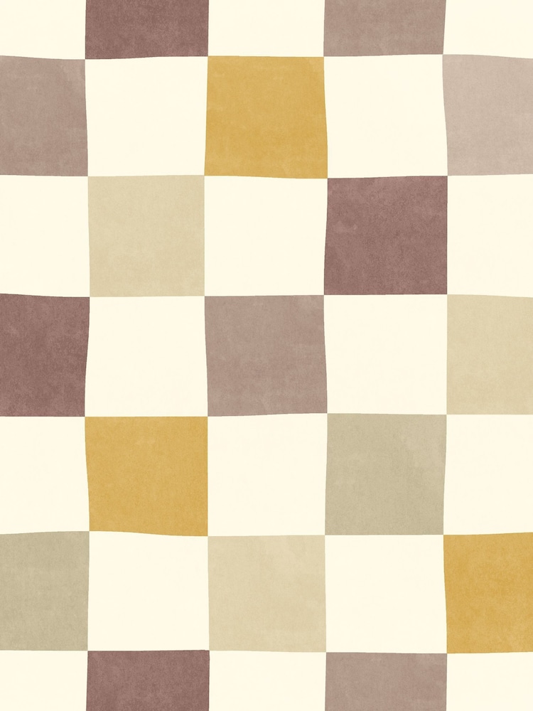 Ohpopsi Chocolate Mix Disco Check Wallpaper A4 Sample - Image 1 of 2