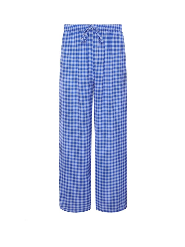PixieGirl Petite Blue Gingham Wide Leg Trousers - Image 5 of 5 PixieGirl Petite Blue Gingham Wide Leg Trousers - Image 5 of 5