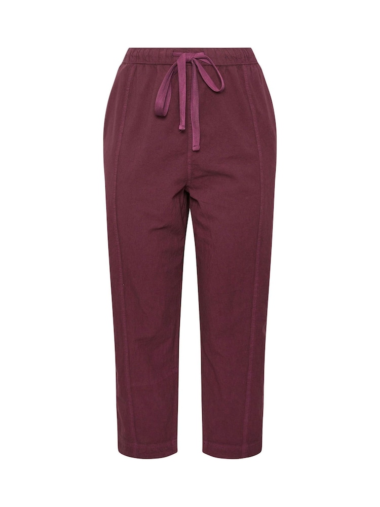 Yours Curve Red Cool Cotton Barrel Trouser - Image 5 of 5