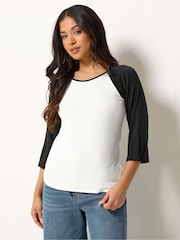PixieGirl Black 3/4 Sleeve Raglan T-Shirt - Image 1 of 5