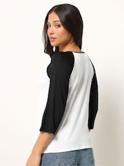 PixieGirl Black 3/4 Sleeve Raglan T-Shirt - Image 3 of 5