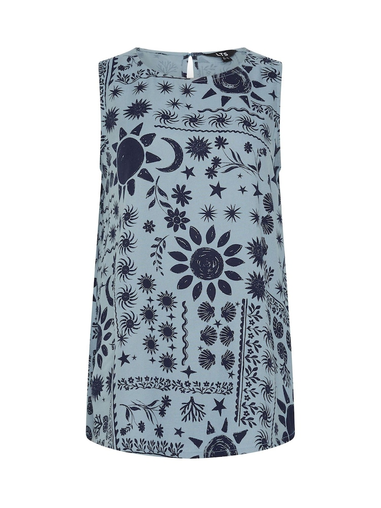 Long Tall Sally Blue Coastal Sleeveless Top - Image 3 of 3 Long Tall Sally Blue Coastal Sleeveless Top - Image 3 of 3