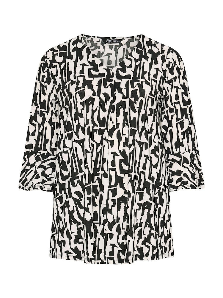 Yours Curve Black Abstract Jersey Shirt - Image 5 of 5