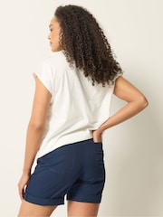 M&Co Blue Cotton Poplin Shorts - Image 2 of 5