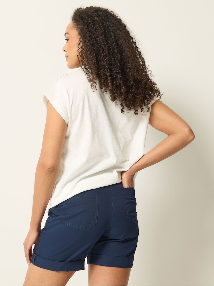 M&Co Blue Cotton Poplin Shorts - Image 2 of 5