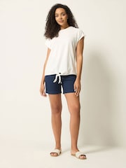 M&Co Blue Cotton Poplin Shorts - Image 3 of 5