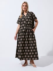 Yours Curve Brown Limited Sun Linen Mix Shirt - Image 3 of 6