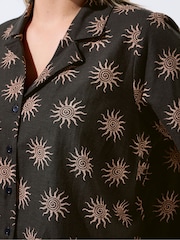 Yours Curve Brown Limited Sun Linen Mix Shirt - Image 5 of 6