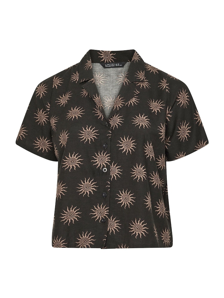 Yours Curve Brown Limited Sun Linen Mix Shirt - Image 6 of 6