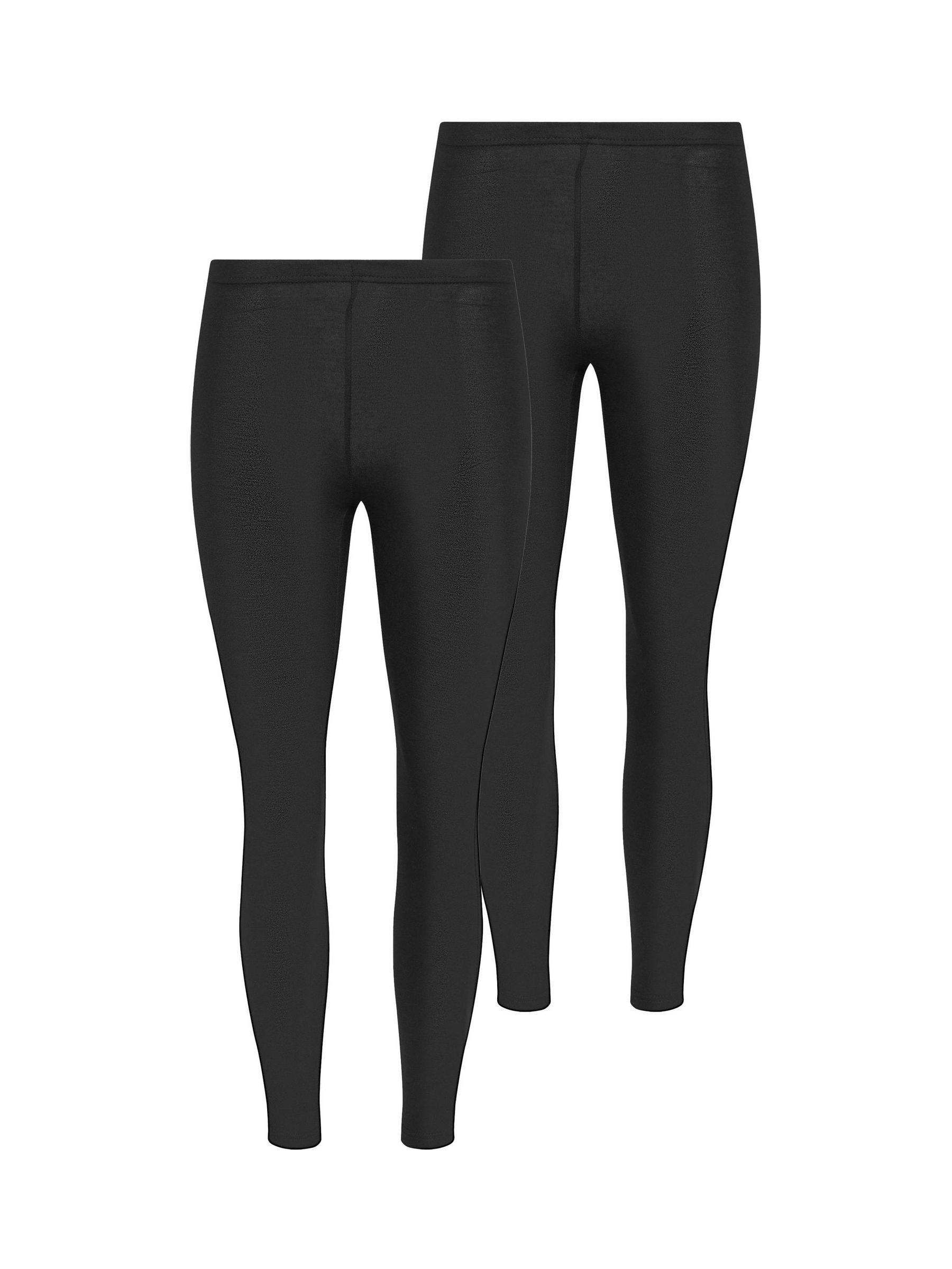 Pixiegirl Petite Women's Black Cotton Leggings 2 Pack