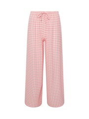 PixieGirl Petite Pink Gingham Wide Leg Trousers - Image 5 of 5