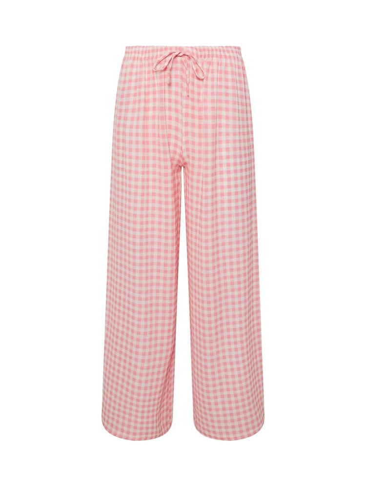 PixieGirl Petite Pink Gingham Wide Leg Trousers - Image 5 of 5