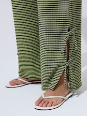 Yours Curve Green Gingham Tie Side Trousers - Image 5 of 6