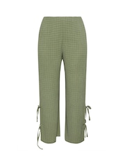 Yours Curve Green Gingham Tie Side Trousers - Image 6 of 6