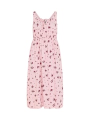 Yours Curve Pink Linen Blend Milkmaid Dress - Image 5 of 5