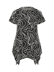 Yours Curve Black Hanky Hem Blouse - Image 5 of 5