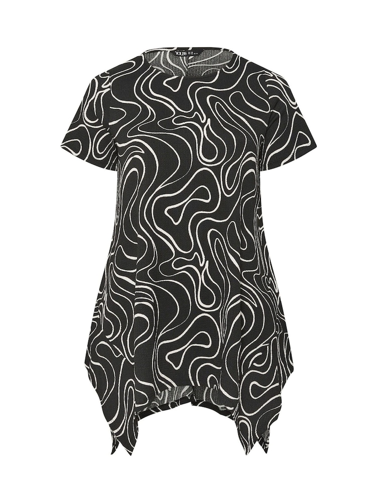 Yours Curve Black Hanky Hem Blouse - Image 5 of 5