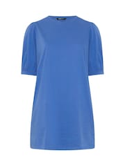 Yours Curve Blue Balloon Sleeve Dress - Image 5 of 5