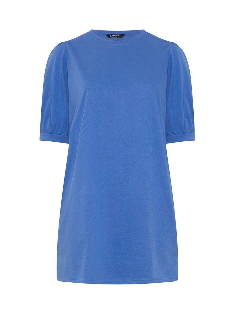 Yours Curve Blue Balloon Sleeve Dress - Image 5 of 5