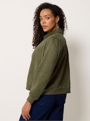 M&Co Green Button Up Faux Suede Jacket - Image 3 of 5