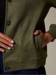 M&Co Green Button Up Faux Suede Jacket - Image 4 of 5