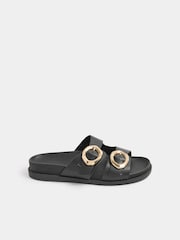 Yours Curve Extra-Wide Fit Brushed Buckle Mules - 圖片 2/5